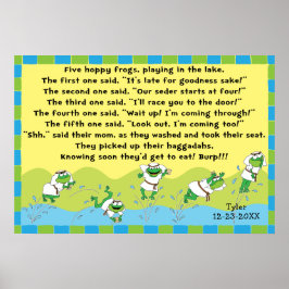 Pesach 5 Hoppy Frogs Poster 20 x 24 Matte Avsluta