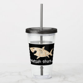 Pesach Acrylic Tumbler 16 oz Matzah Shark Take Away Mugg