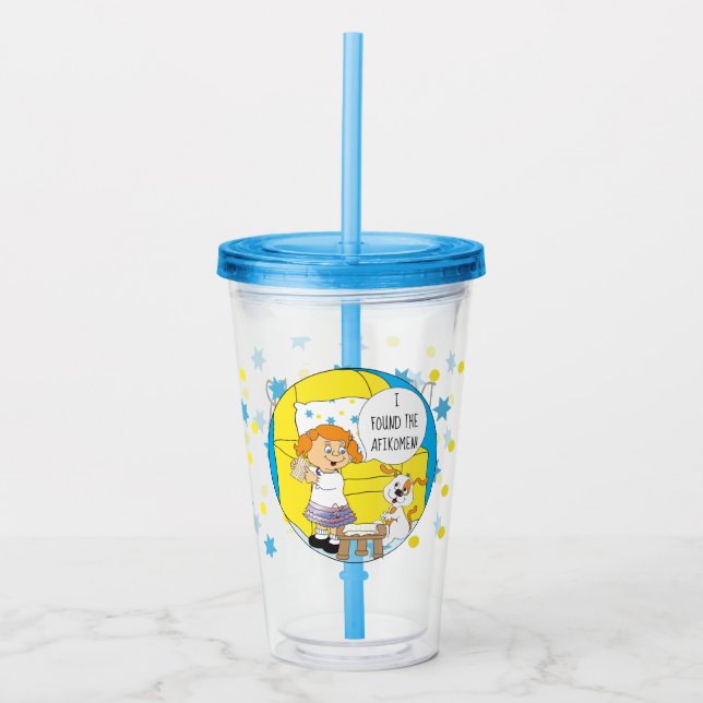Pesach Acrylic Tumbler Hon hittade Afikomen Take Away Mugg (Framsida)