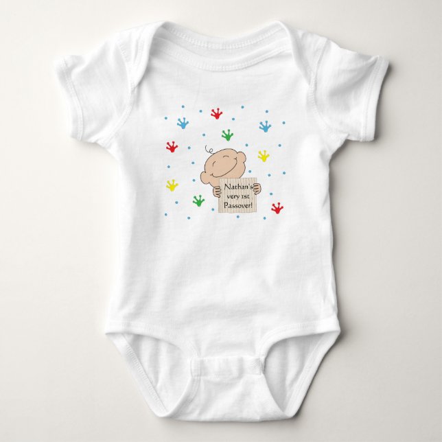 Pesach Baby Bodydress Anpassa "1:a Pesach" Tröja (Framsida)
