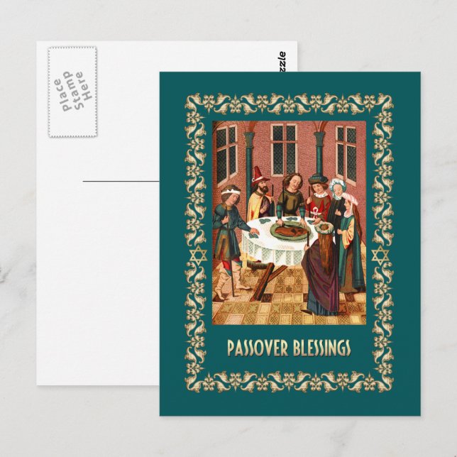 Pesach Blessings.Fin Art-vykort Vykort (Fram/baksida)