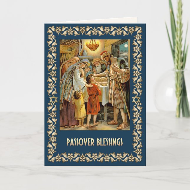 Pesach Blessings. Judaica Fine Art Card Kort (Framsida)