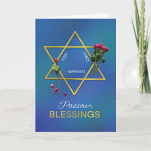 Pesach Blessings Star av David Guld look Kort