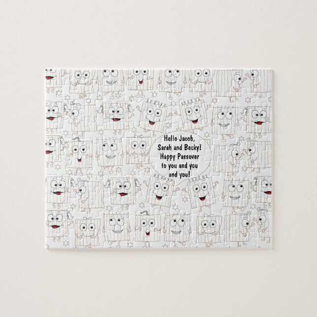 Pesach Funny Matzah Joke Puzzle för barn Pussel (Horisontell)