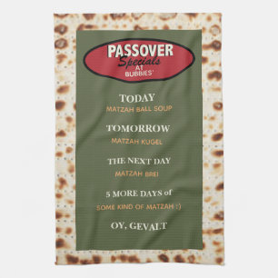 Pesach Funny Menu Kitchen Tower Kökshandduk
