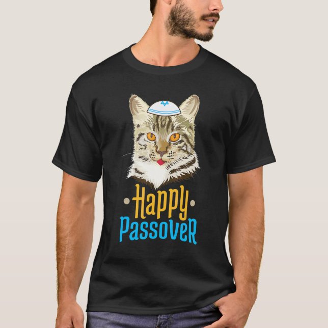 Pesach Glad Pesach Katt Seder Judisk Högtid  T Shirt (Framsida)