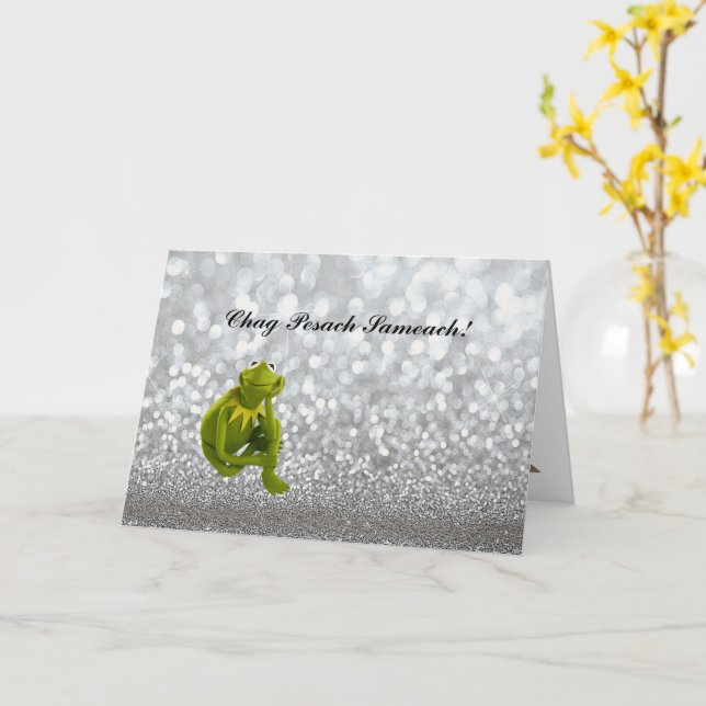 Pesach Greeting Card Happy Passover in Hebrew Kort (Gul blomma)