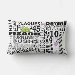 Pesach Lumbar Pillow "Dayenu och mer..." Lumbarkudde