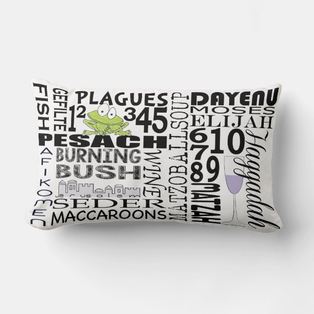 Pesach Lumbar Pillow "Dayenu och mer..." Lumbarkudde (Framsida)