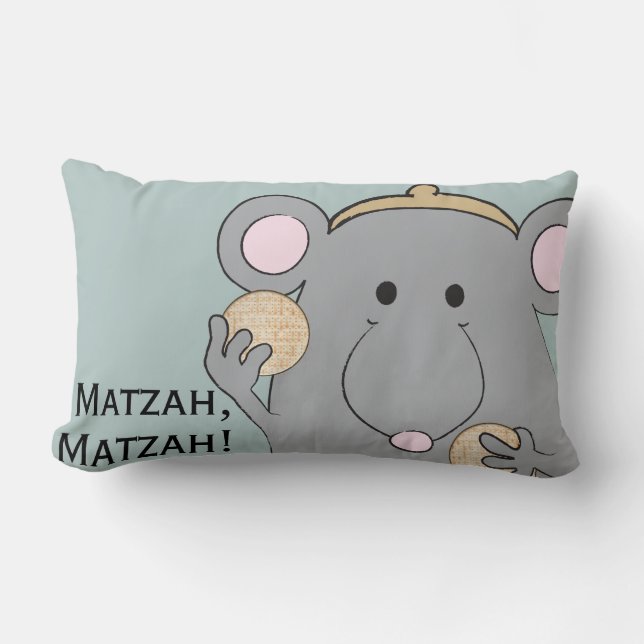 Pesach Lumbar Pillow "Matzah, Matzah!" Lumbarkudde (Framsida)