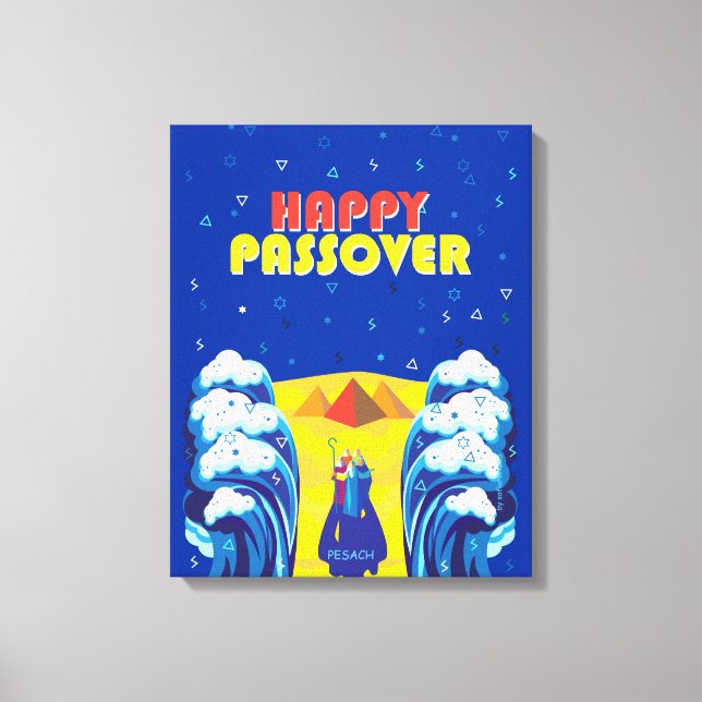 Pesach Moses & Israelites' Exodus pop Art Paint Canvastryck (Framsida)
