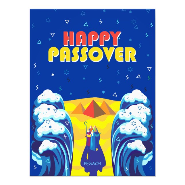 Pesach Moses & Israelites' Exodus pop Art Paint Fototryck (Framsidan)