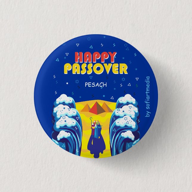 Pesach Moses & Israelites' Exodus pop Art Paint Knapp (Framsida)