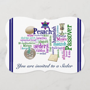 Pesach Ord och symbolkort/inbjudan Inbjudningar