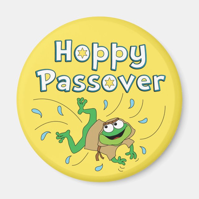 Pesach Round Magnet "Hoppy Passover" (Framsidan)