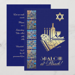 Pesach Seder Anpassningsbar - platta inbjudningar