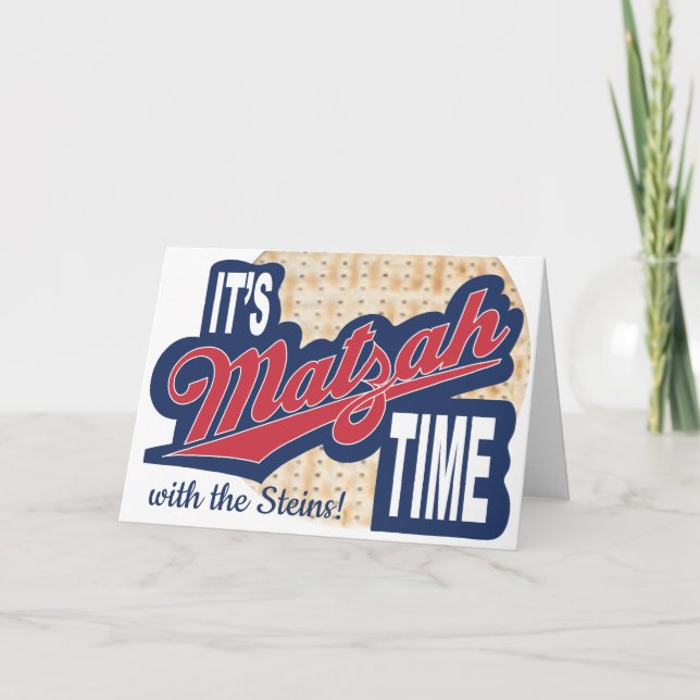 Pesach Seder Greeting Card "Det är MATZAH-tid" Kort (Framsida)