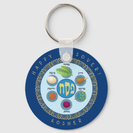 Pesach Seder Kosher sex olika Passover mat Nyckelring
