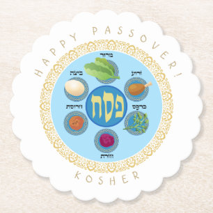 Pesach Seder Kosher sex olika Pesach mat Underlägg Papper