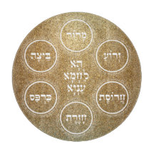 Pesach Seder Plate Hebrew Guld