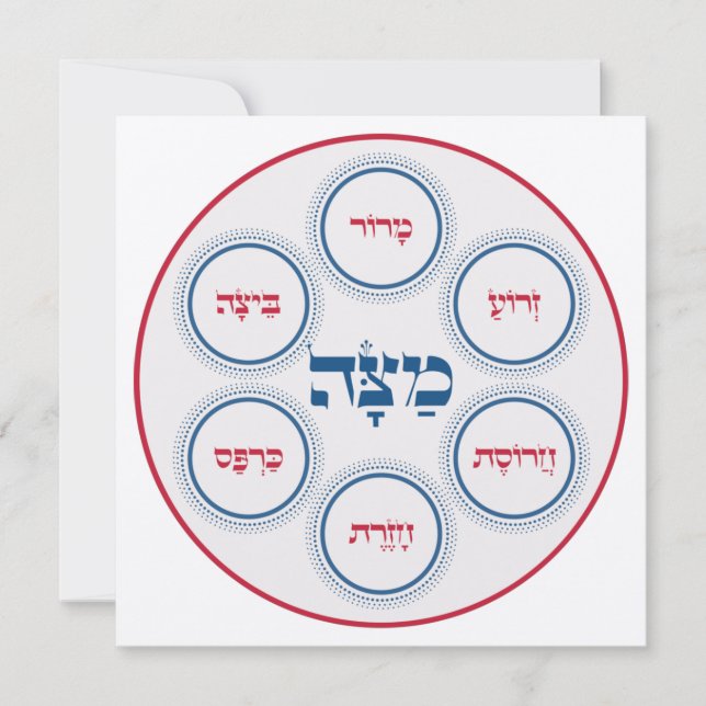 Pesach Seder Plate Hebrew Modern (Framsida)