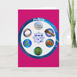 Pesach Seder pläterar kortet Helgkort