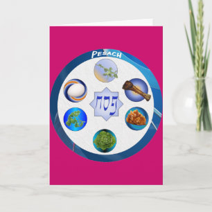 Pesach Seder pläterar kortet Helgkort