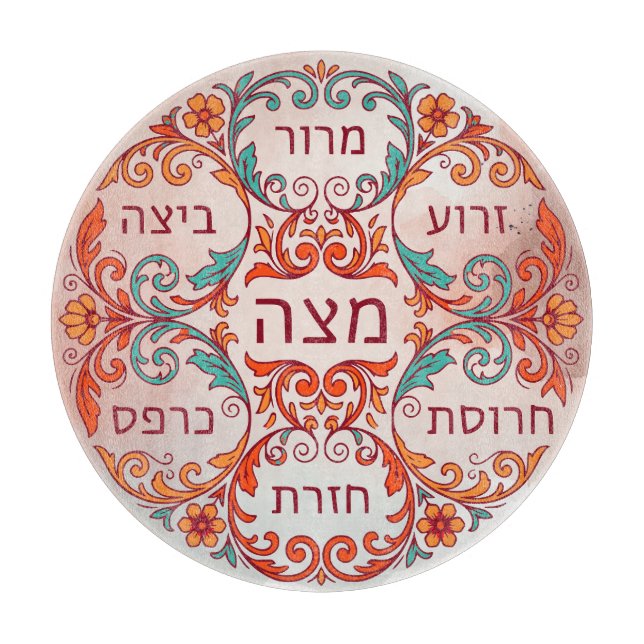 Pesach Seder Tallrik Hebreiska Påskpresent Ke'arah (Framsidan)