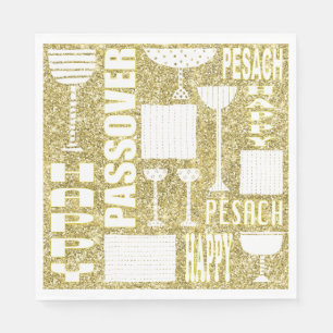 Pesach Standard Napkins ’Passover Guld’ Pappersservett