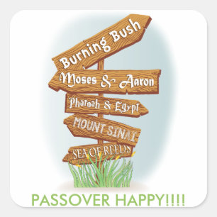Pesach Sticker Square "Tecken på den tiden" Fyrkantigt Klistermärke