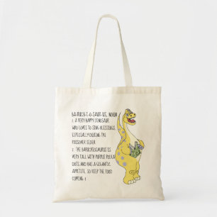 Pesach Tote Bag Baruchiosaurus Dinosaur Tygkasse