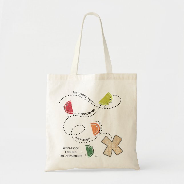 Pesach Tote Bag Hitta Afikomen Tygkasse (Framsidan)