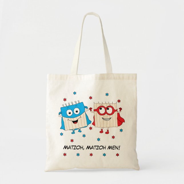 Pesach Tote Bag "Matzoh, Matzoh Manar!" Tygkasse (Framsidan)