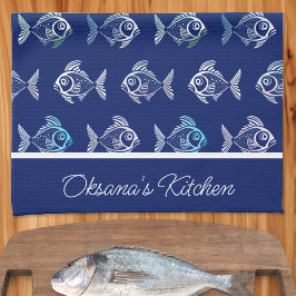 Pescatarian Mönster Kökshandduk