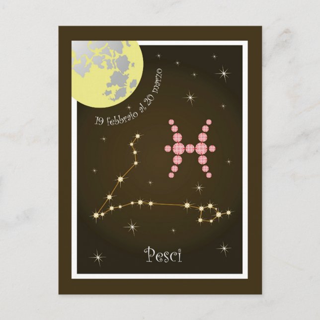 Pesci 19 febbraio al 20 marzo Postkarte Vykort (Framsida)