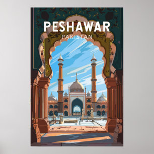 Peshawar Pakistan Resa Konst Vintage Poster