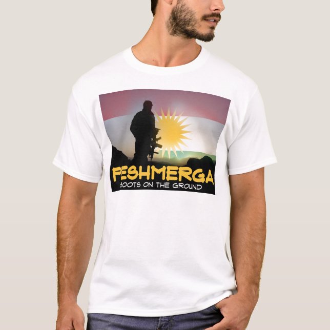 Peshmerga - kängor på det slipat t-shirt (Framsida)