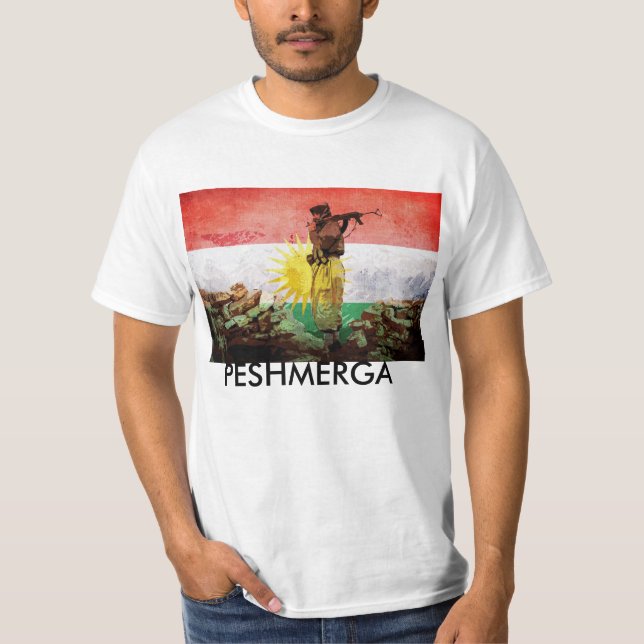 Peshmerga KURDISH FRIHETSKÄMPAR Tee Shirt (Framsida)
