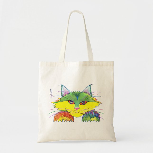 PESKY CAT copyright 2003 SylviART tote bag Tygkasse (Framsidan)