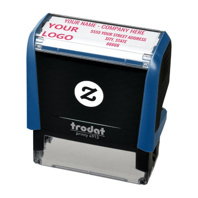 Pesonalized Anpassningsbar Logotyp Namn Returadres Självfärgande Stämpel (Produkt)