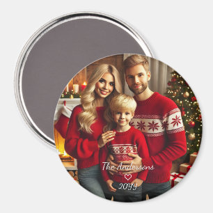 Pesonalized Photo Family-jul Magnet