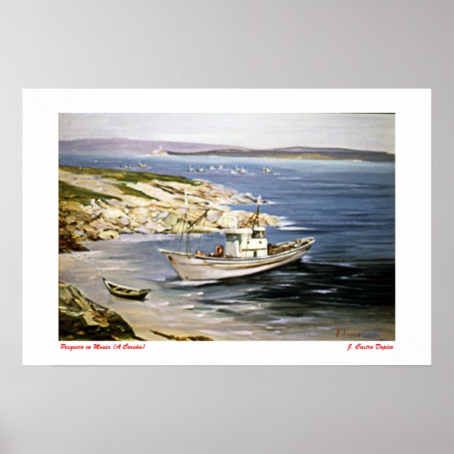 Pesquero en Muxía (A Coruña) Poster (Framsidan)