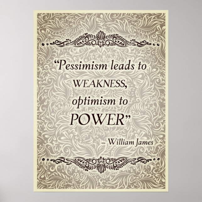 Pessimism leder till svaghet - positiv kvotering poster (Framsidan)