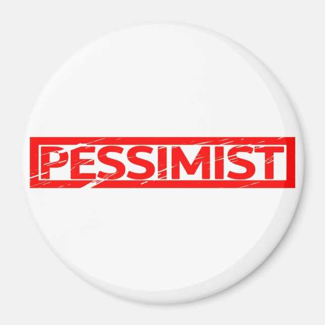 Pessimist Frimärke Magnet (Framsidan)