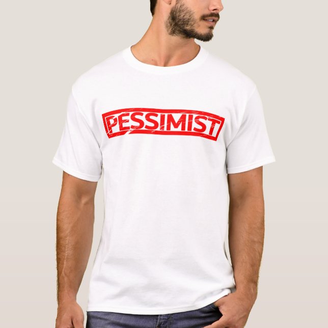 Pessimist Frimärke T Shirt (Framsida)