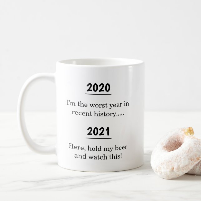 Pessimistisk Novelty för 2021-Roligten Kaffemugg (Med munk)