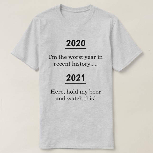 Pessimistisk Roligt Nyår Novelty Light Färg T Shirt (Design framsida)