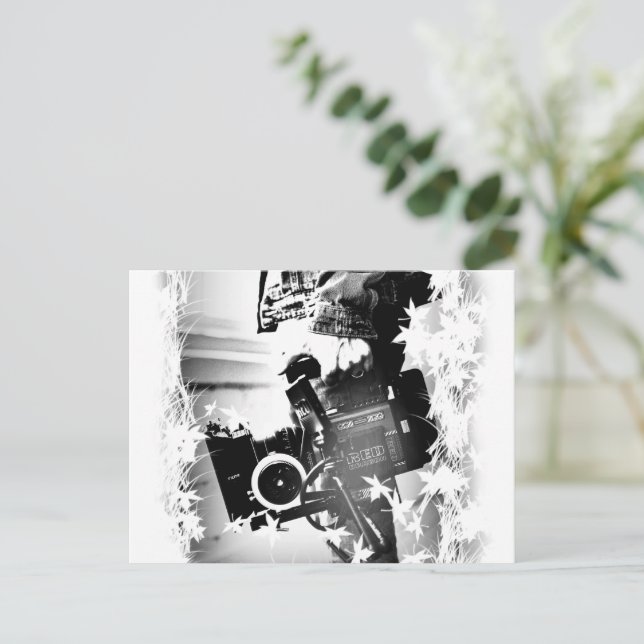 Pessoa Segurando uma câmera dslr Preta Vykort (Stående Fram)