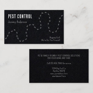 Pest Control Ants Kryp Modern Minimal Black Visitkort