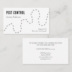 Pest Control Ants Kryp Modern Minimal Black White Visitkort